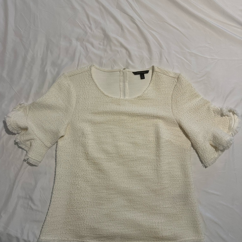 LOFT Cream Textured Blouse